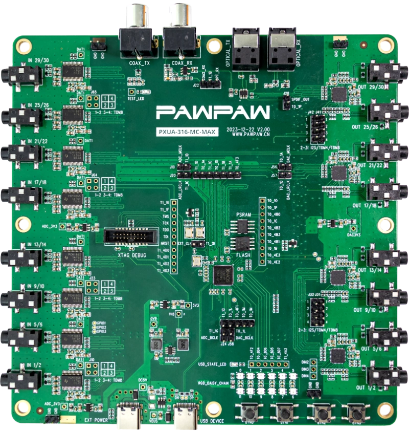 PXUA-316-MC-MAX Multi-Channel Audio Evaluation Board